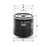 Фильтр масляный MANN-FILTER W 713/36
